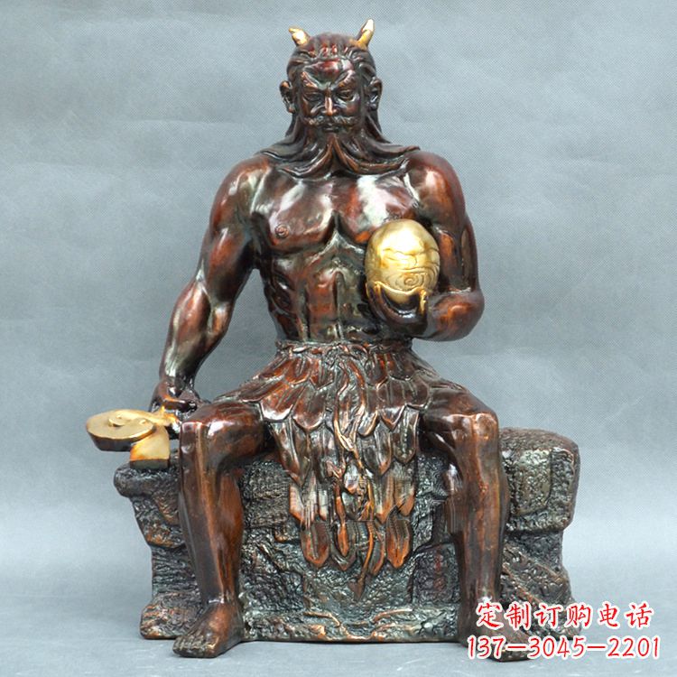 无锡神农大帝坐姿雕塑像