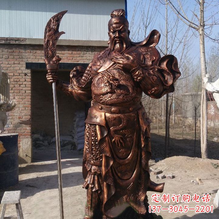 无锡铸造巍然屹立的关公雕像