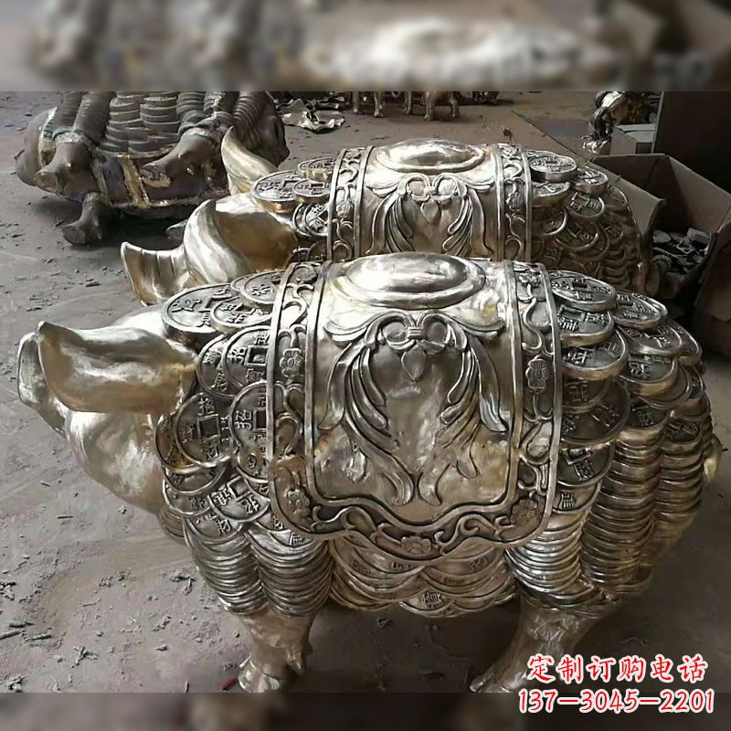 无锡纯铜铸造猪铜雕-招财生肖动物风水雕塑
