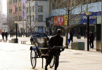 无锡黄包车雕塑弘扬步行街人物景观