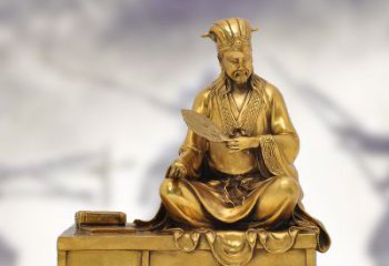 无锡纯铜诸葛亮雕塑象征中国智慧