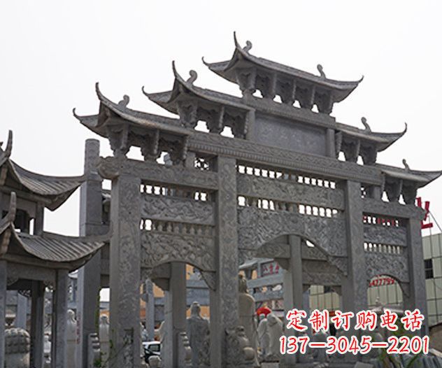 无锡村庄大型牌坊石雕