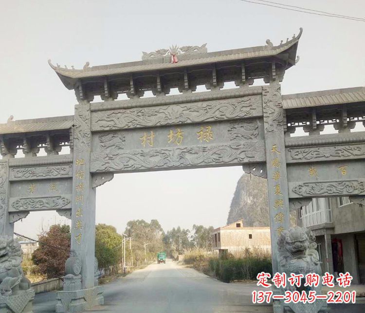 无锡村庄石牌坊石雕