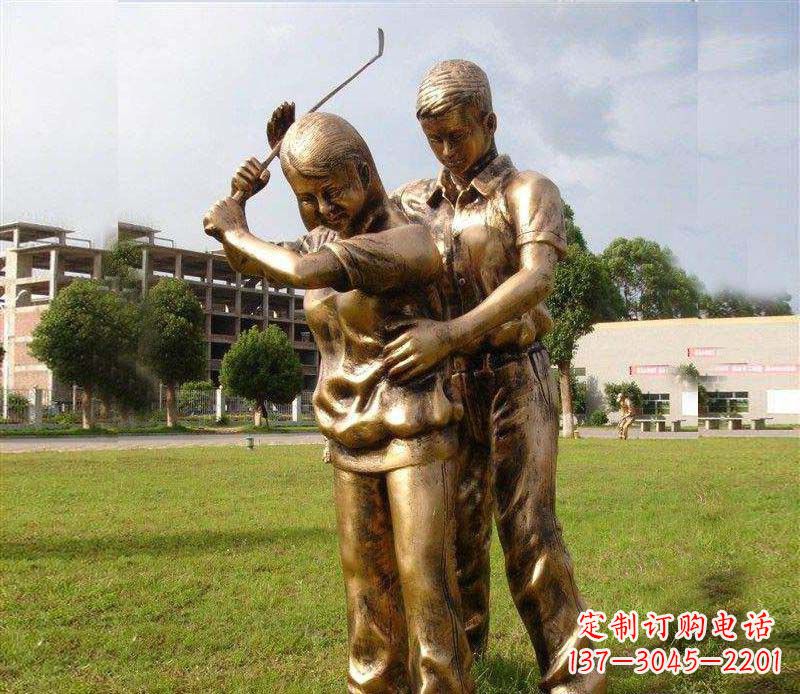 无锡打保龄球人物铜雕