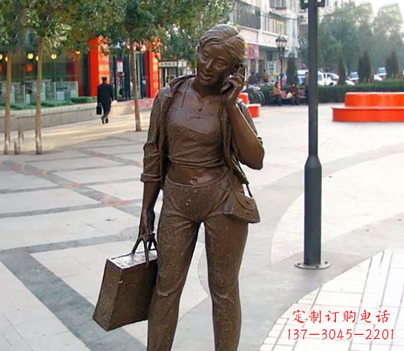 无锡打电话女人现代人物雕塑