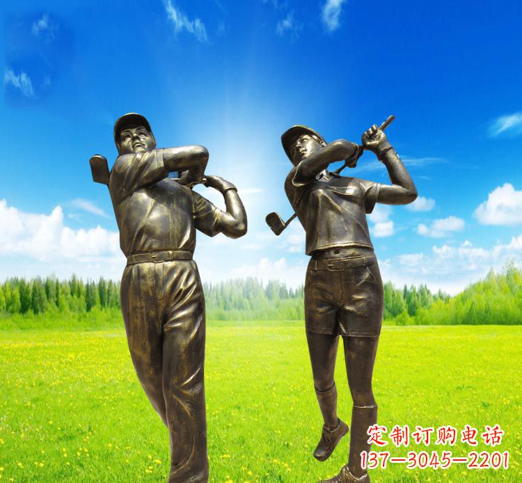 无锡打高尔夫的人物铜雕