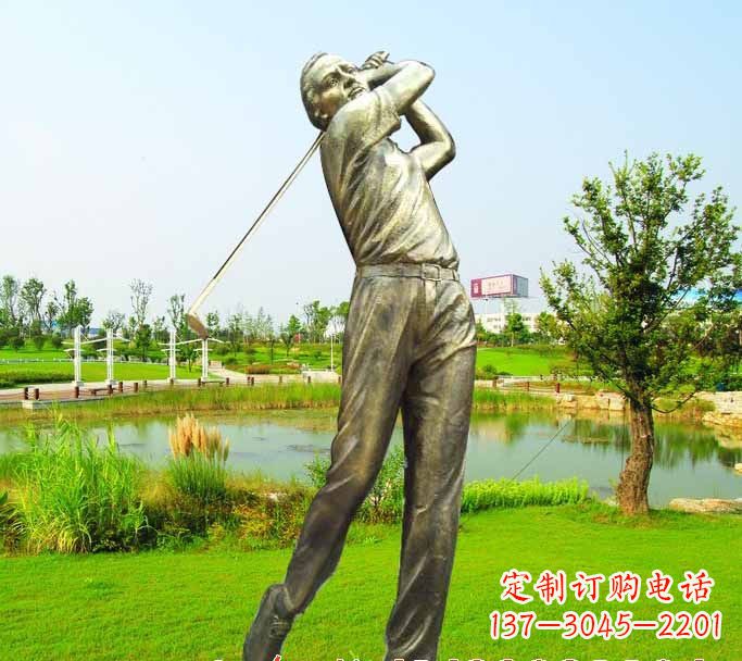 无锡打高尔夫球人物铜雕222