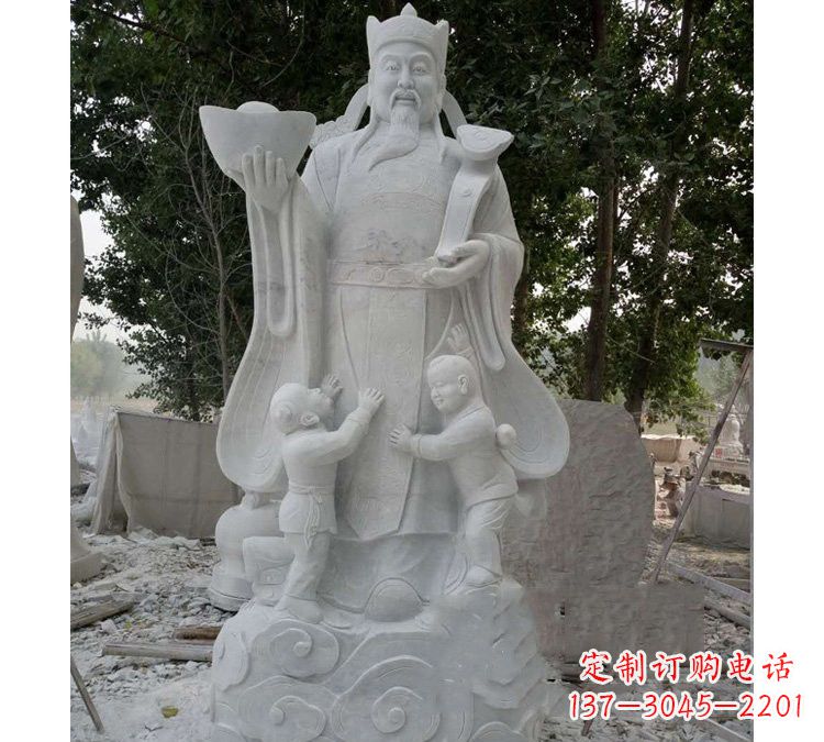 无锡大理石财神雕塑——守护家庭繁荣