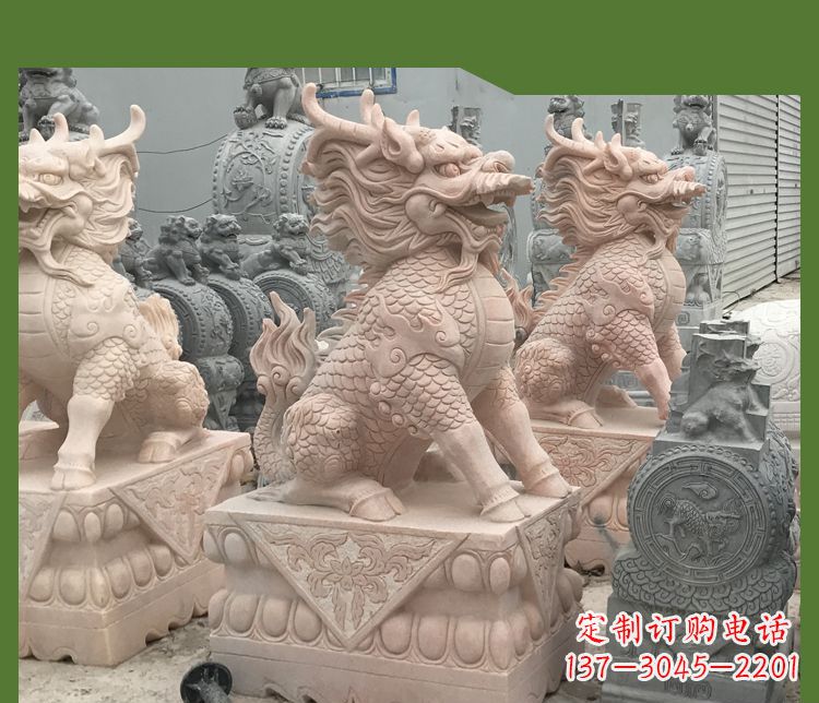 无锡大理石踩球麒麟——传承古代神话的雕塑