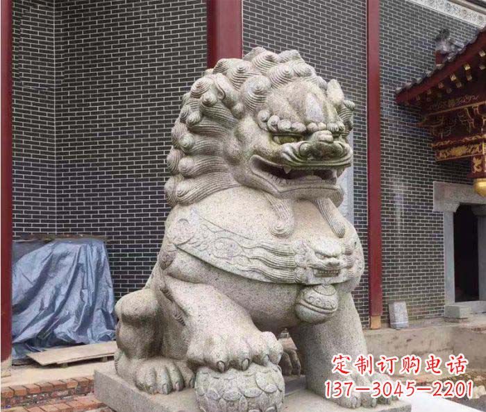 无锡大理石踩球狮子石雕