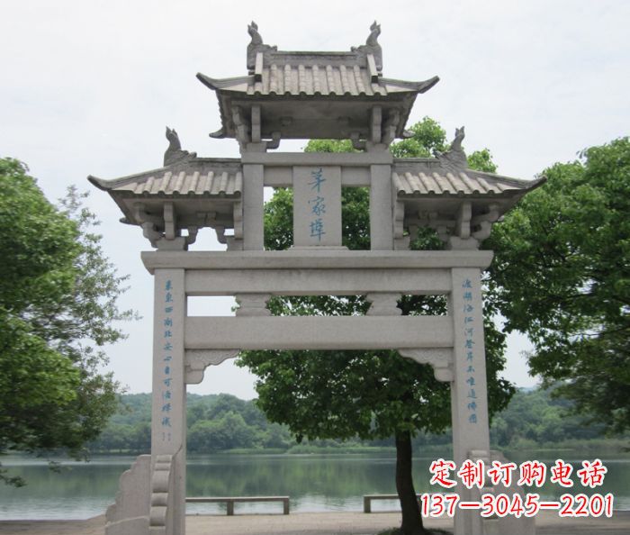 无锡大理石单门石雕牌楼
