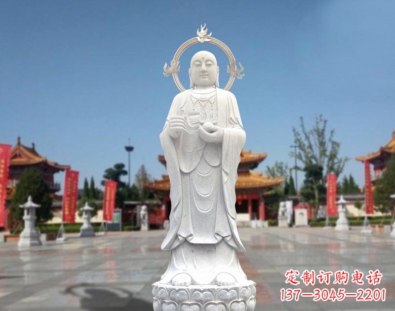 无锡大理石地藏菩萨雕塑象征佛法的传承