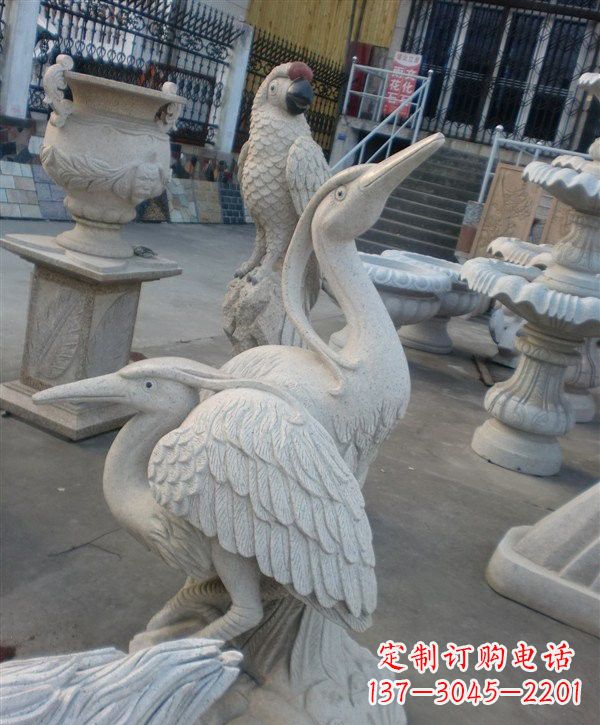 无锡中领雕塑仙鹤石雕