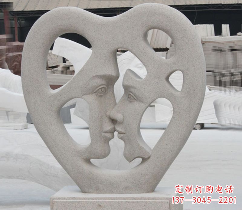 无锡情侣石雕,浪漫绽放