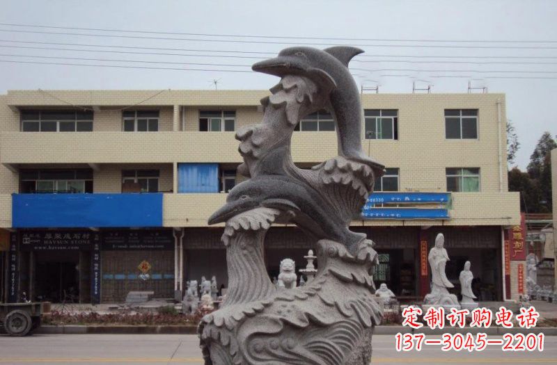 无锡大理石海豚海浪石雕