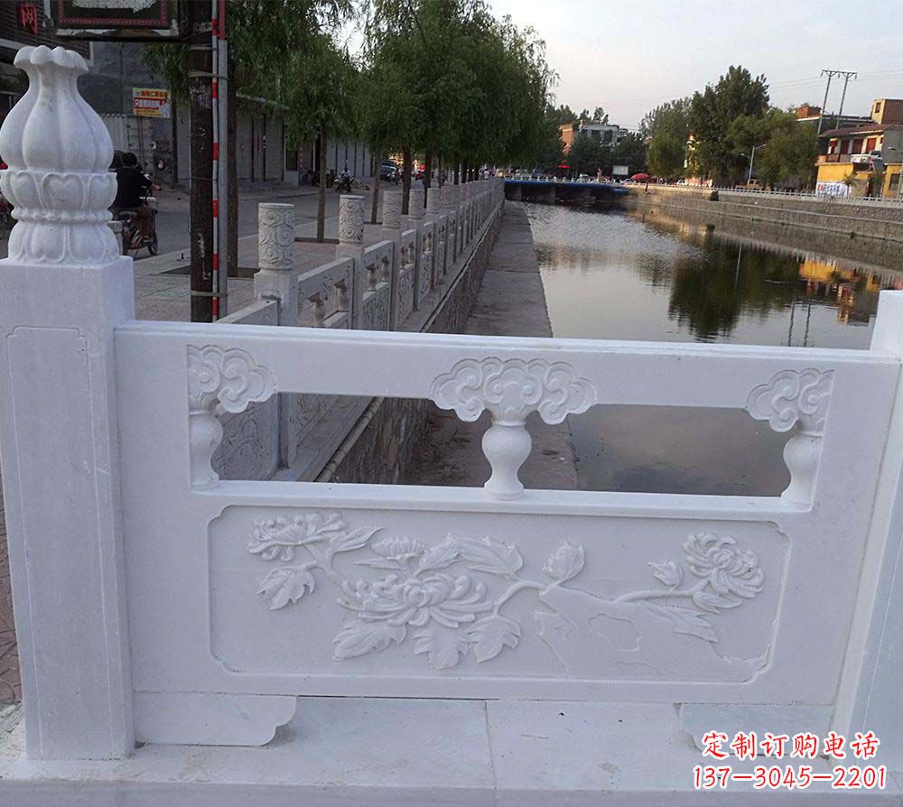 无锡大理石荷花栏板雕塑