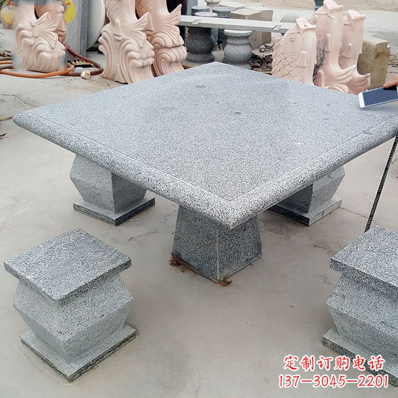 无锡大理石户外石桌凳雕塑