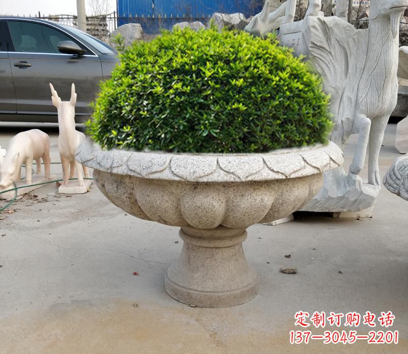 无锡优雅大理石花盆雕塑