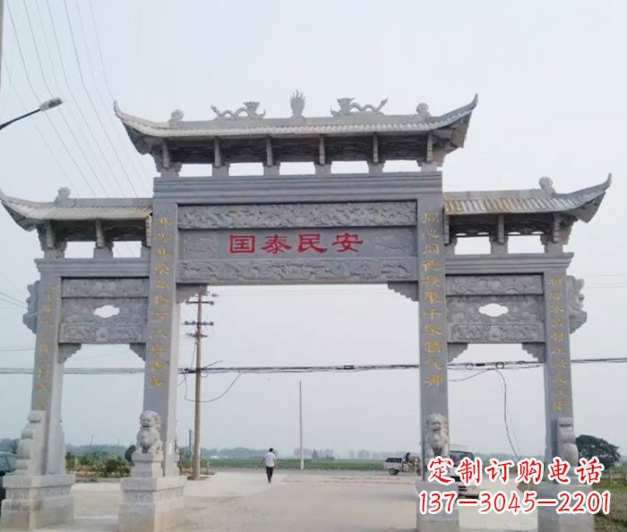 无锡精良石雕牌坊雕塑