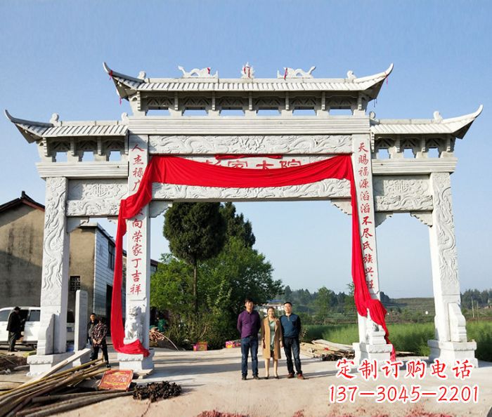 无锡精美大理石牌坊雕塑
