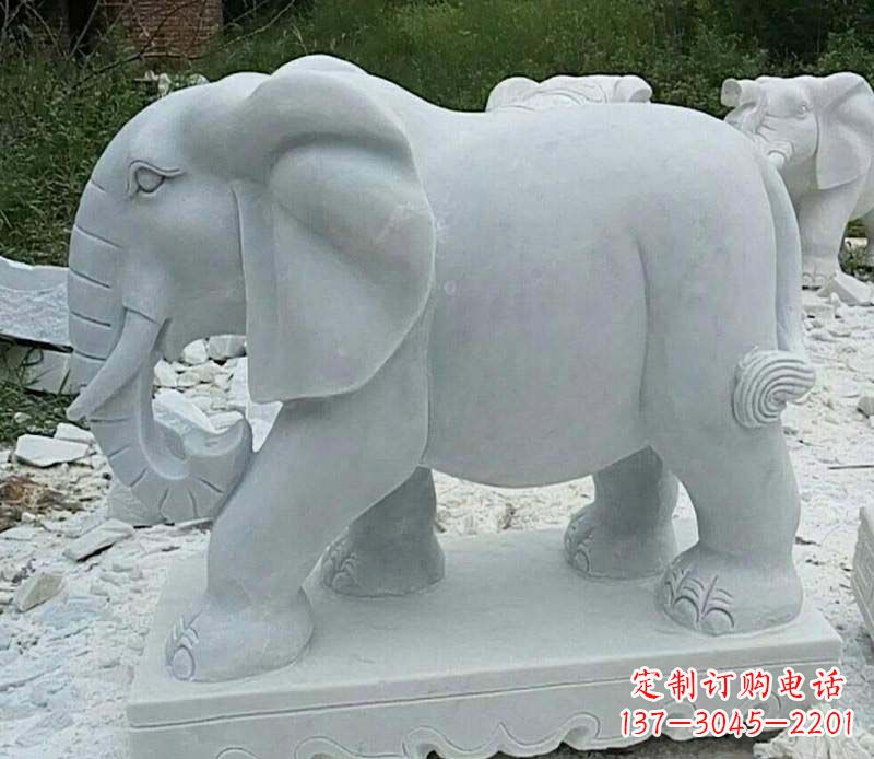 无锡精雕细琢的大理石大象雕塑
