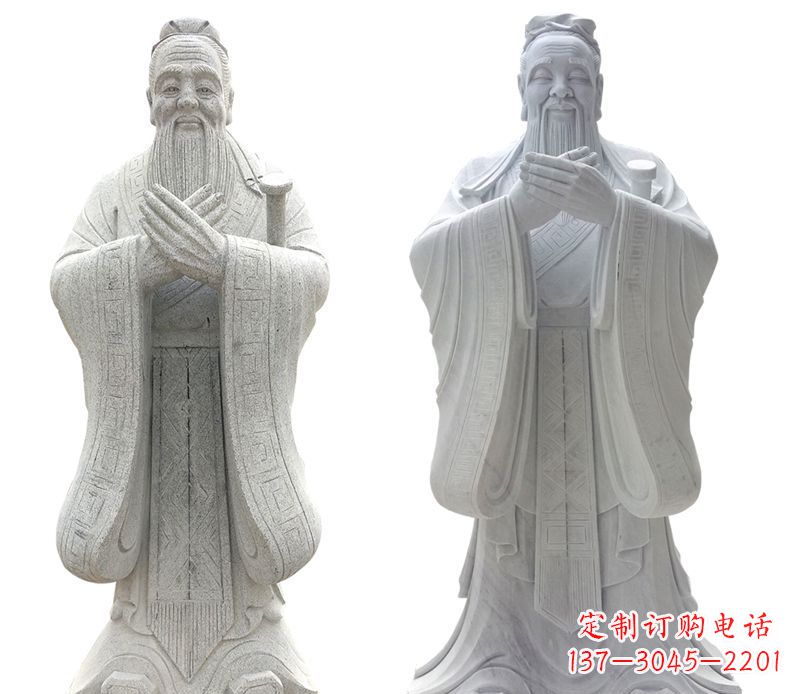 无锡大理石孔子行教像古代名人石雕 (2)