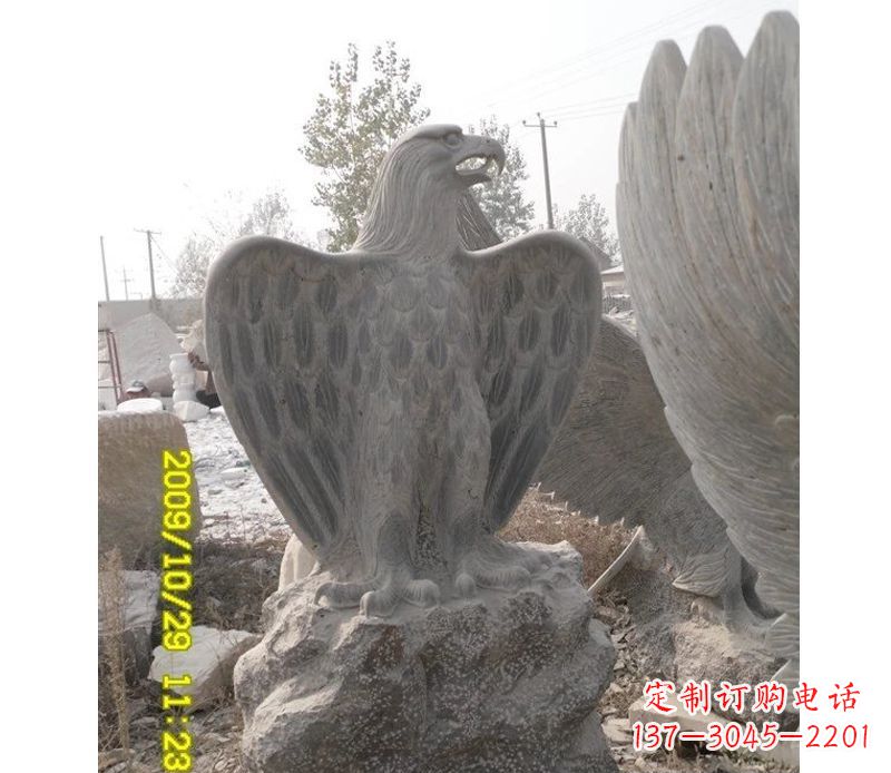 无锡大理石老鹰雕塑,高贵雄威气势