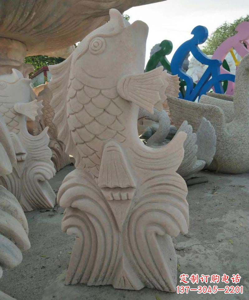 无锡大理石鲤鱼喷泉雕塑