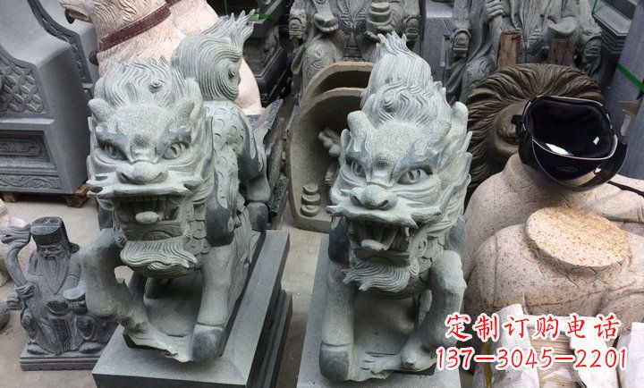无锡大理石立式麒麟门口镇宅石雕