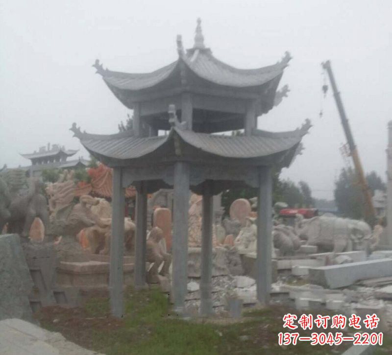 无锡大理石六角凉亭石雕
