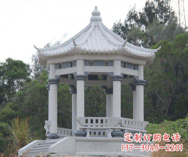 无锡大理石六角石雕凉亭