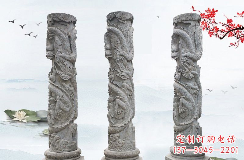 无锡大理石龙柱雕塑