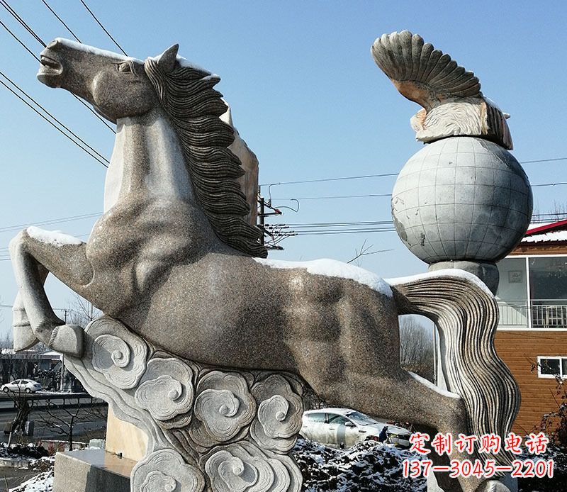 无锡大理石马踏祥云石雕