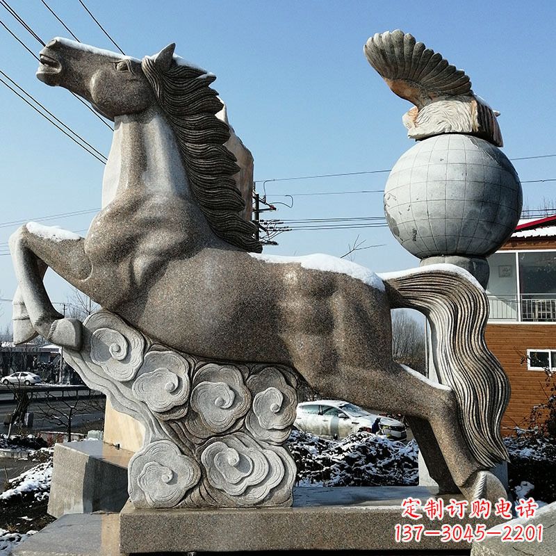 无锡大理石马踏祥云雕塑