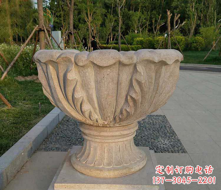 无锡大理石欧式花钵小区花盆石雕