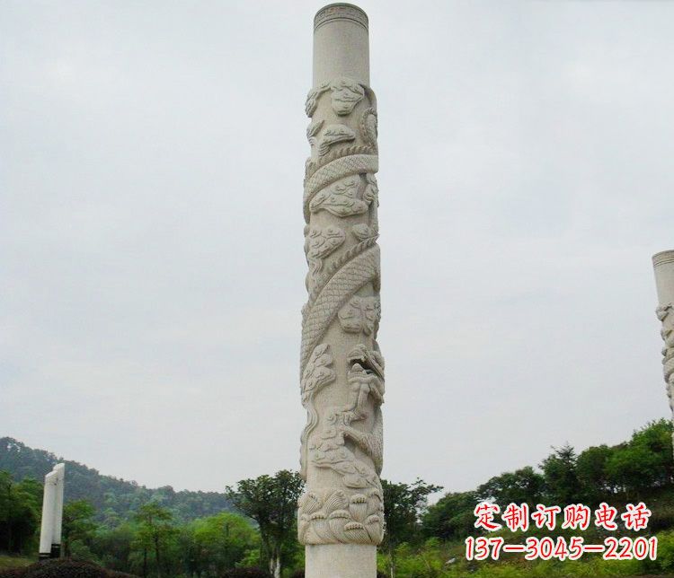 无锡大理石盘龙柱广场文化柱石雕