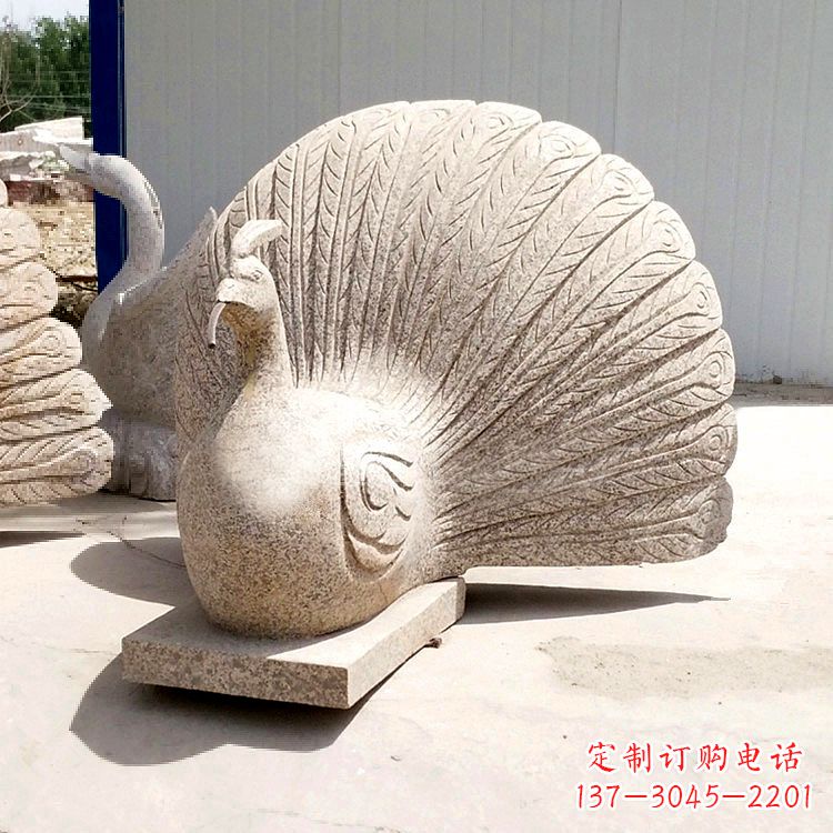 无锡大理石喷水孔雀雕塑