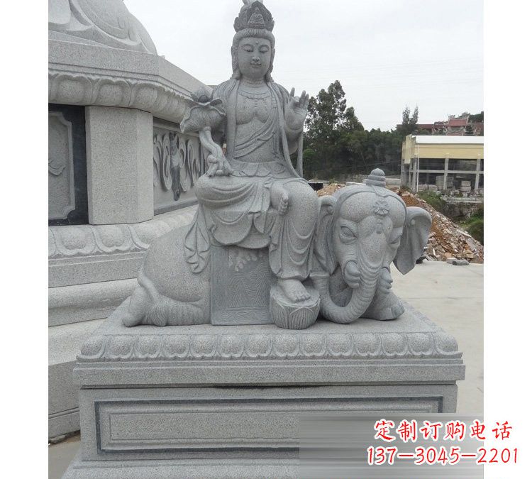 无锡精雕细琢的大理石普贤菩萨雕塑