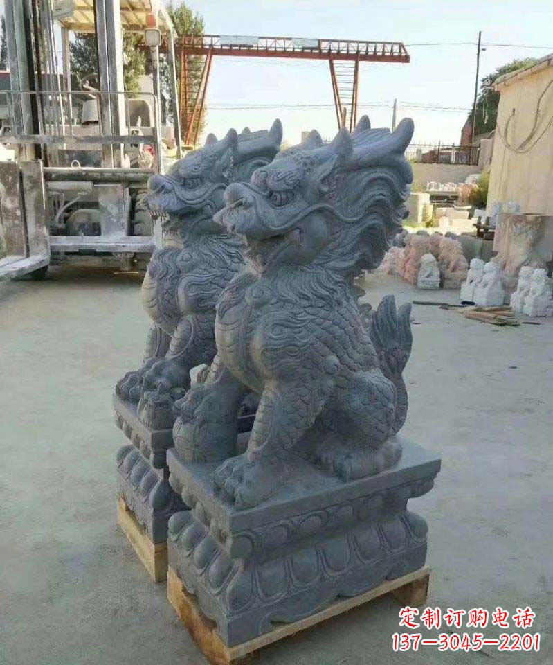 无锡精美大理石麒麟雕塑