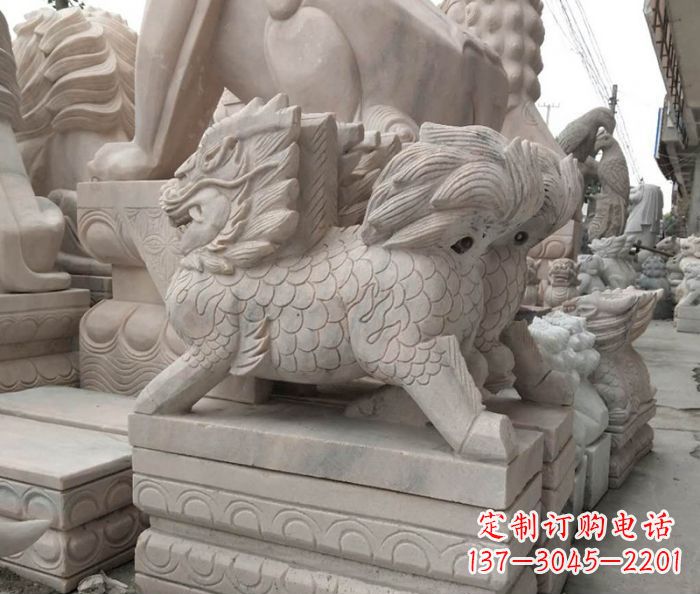 无锡大理石麒麟古代神兽石雕_2