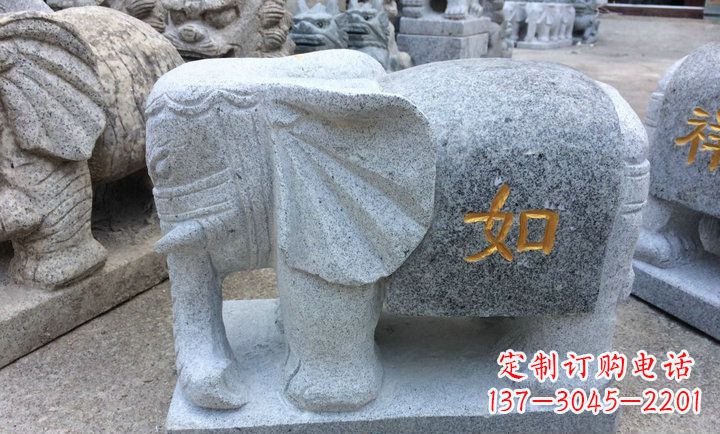 无锡精美大理石石象雕塑