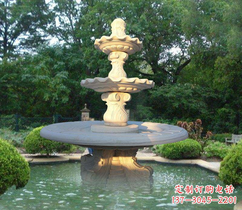 无锡大理石三层喷泉雕塑