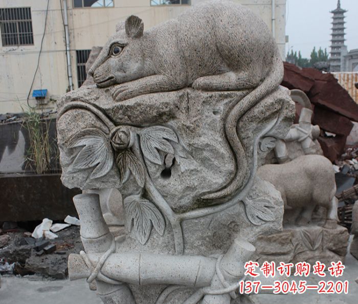 无锡大理石生肖鼠石雕