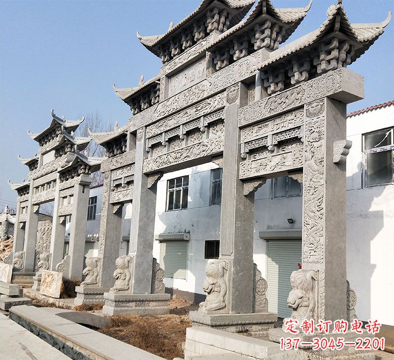 无锡大理石石雕牌坊雕塑定制