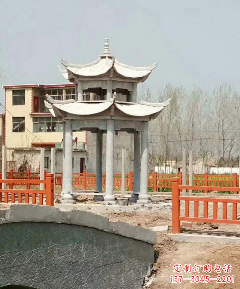 无锡大理石双层凉亭雕塑