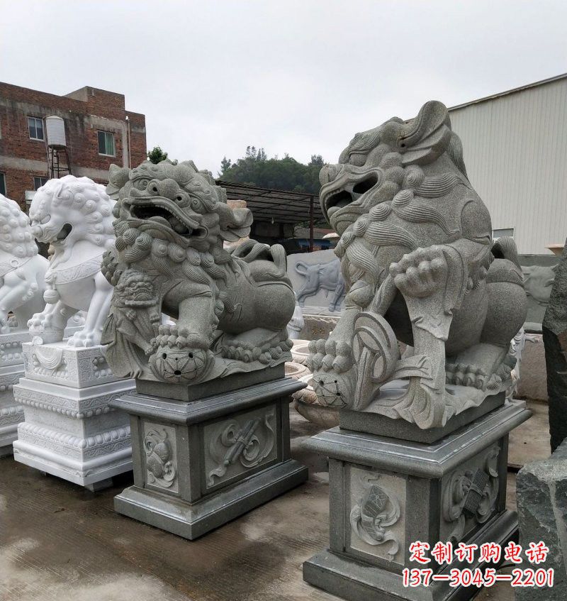 无锡大理石献钱狮南方狮子雕塑