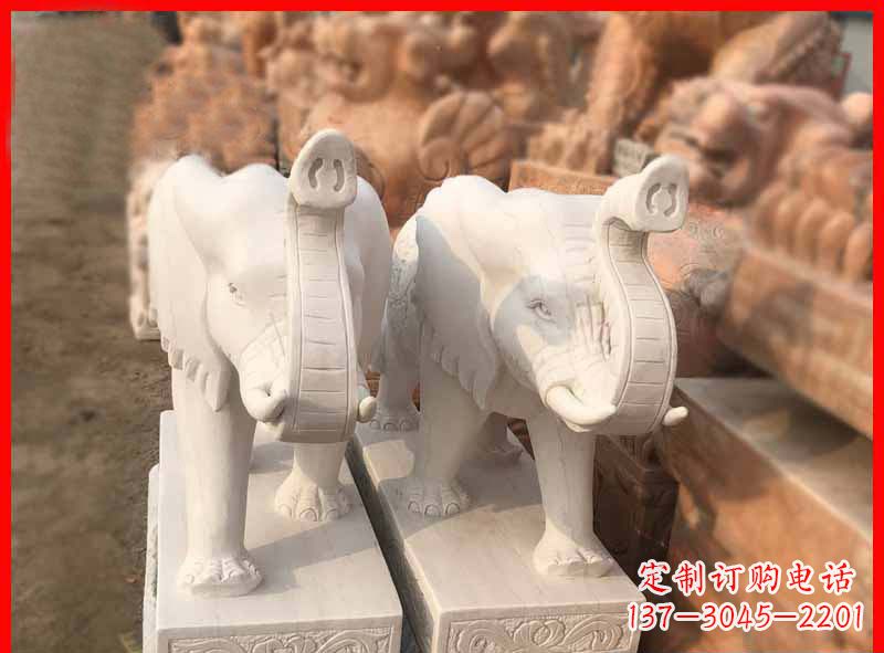 无锡大理石小象门口招财石雕