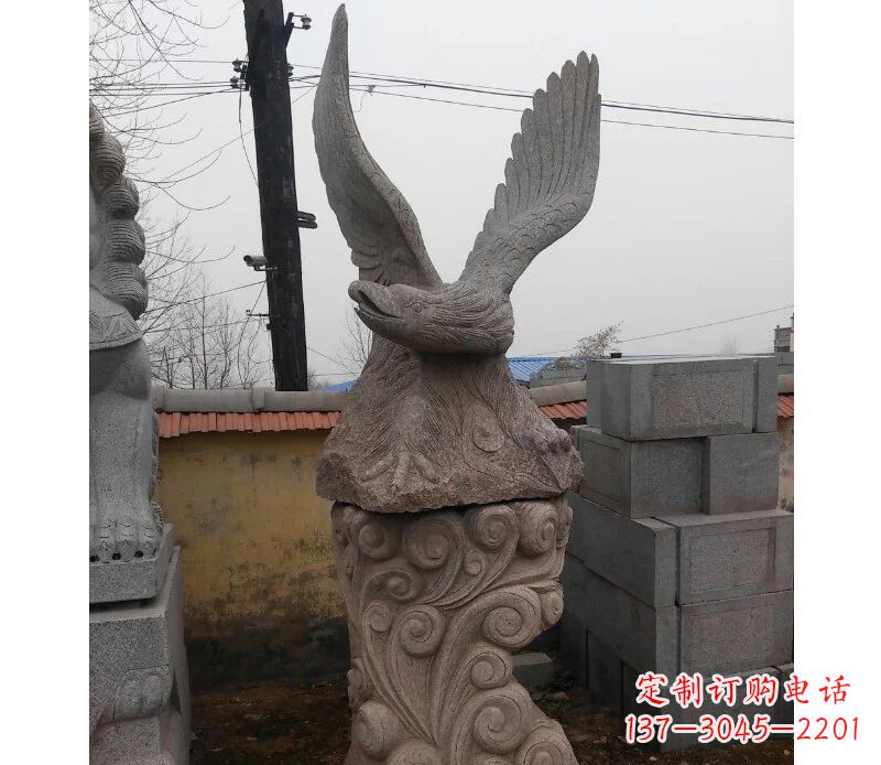 无锡绚丽振翅的大理石雄鹰雕塑