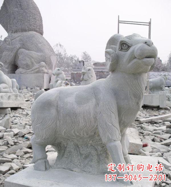 无锡大理石羊雕塑 (2)