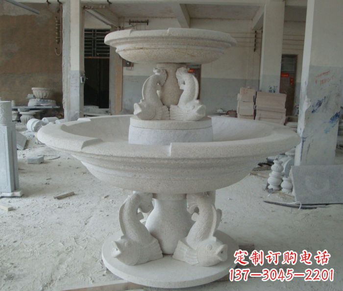 无锡高端大理石双层喷泉雕塑